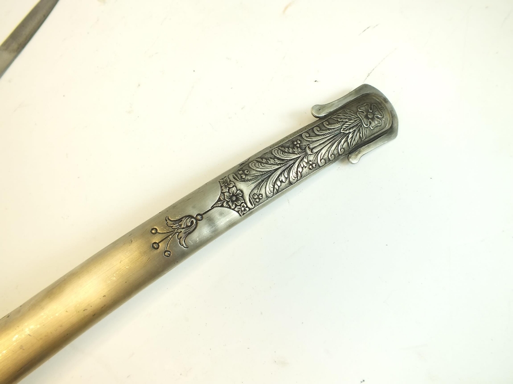 AN HUNGARIAN OFFICER'S SABRE, 84.5cm curved slender blade with traces of etched damascus swirl, - Image 11 of 15