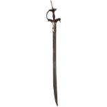 A LATE 18TH CENTURY FIRANGI, 77.5cm triple fullered blade reinforced with pierced and shaped straps,