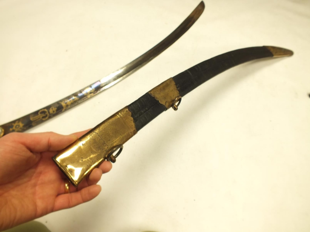 A GEORGIAN GRENADIER GUARDS OFFICER'S SWORD, 82.5cm sharply curved blade by Runkel, decorated with - Image 17 of 19