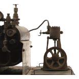 TWO LIVE STEAM MODELS, the first being a vertical crank over model with associated boiler with