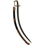 A LATE 18TH OR EARLY 19TH CENTURY PRESENTATION QUALITY SABRE BY PROSSER, 83cm sharply curved pipe-