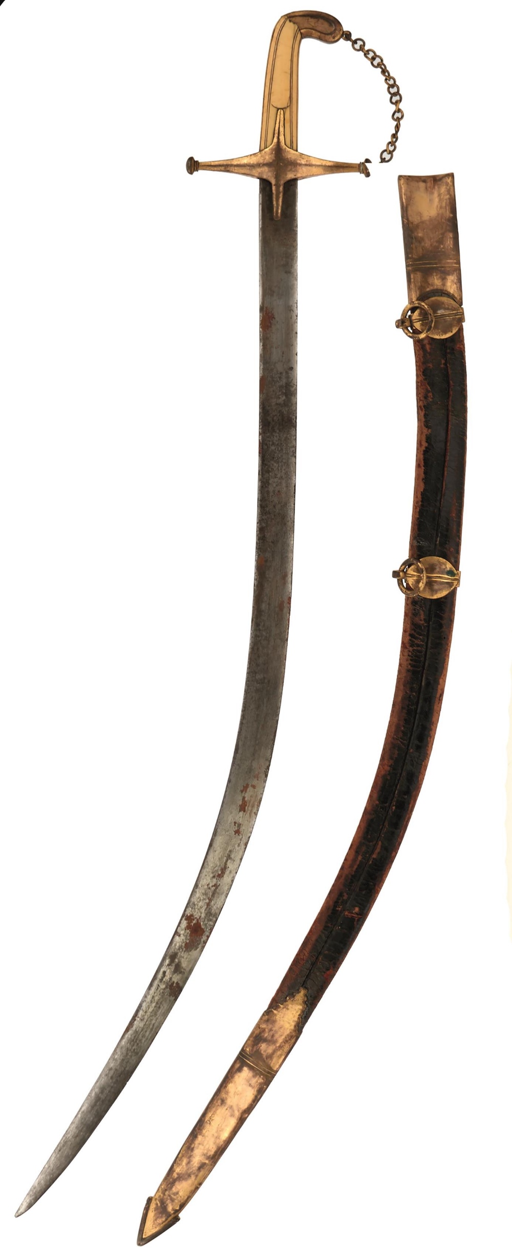 AN 18TH CENTURY INDIAN SHAMSHIR, 81.5cm sharply curved blade incised with three inscriptions in - Image 9 of 37