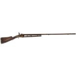 AN IMPORTANT SILVER MOUNTED 20-BORE FLINTLOCK REPEATING GUN AND BAYONET FROM THE PERSONAL ARMOURY OF