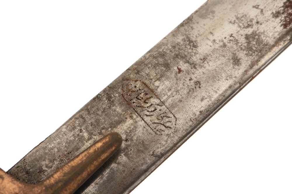 AN 18TH CENTURY INDIAN SHAMSHIR, 81.5cm sharply curved blade incised with three inscriptions in - Image 3 of 37