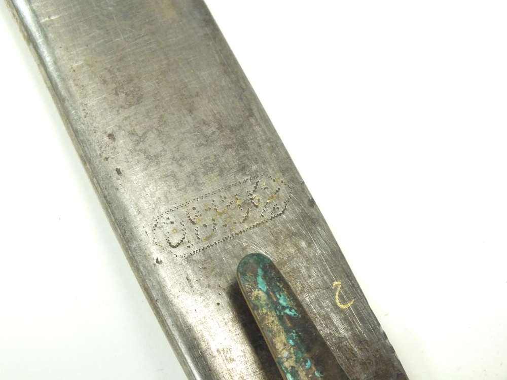 AN 18TH CENTURY INDIAN SHAMSHIR, 81.5cm sharply curved blade incised with three inscriptions in - Image 13 of 37