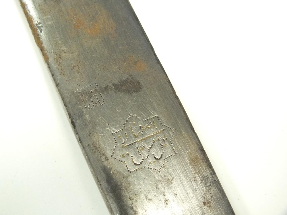 AN 18TH CENTURY INDIAN SHAMSHIR, 81.5cm sharply curved blade incised with three inscriptions in - Image 14 of 37