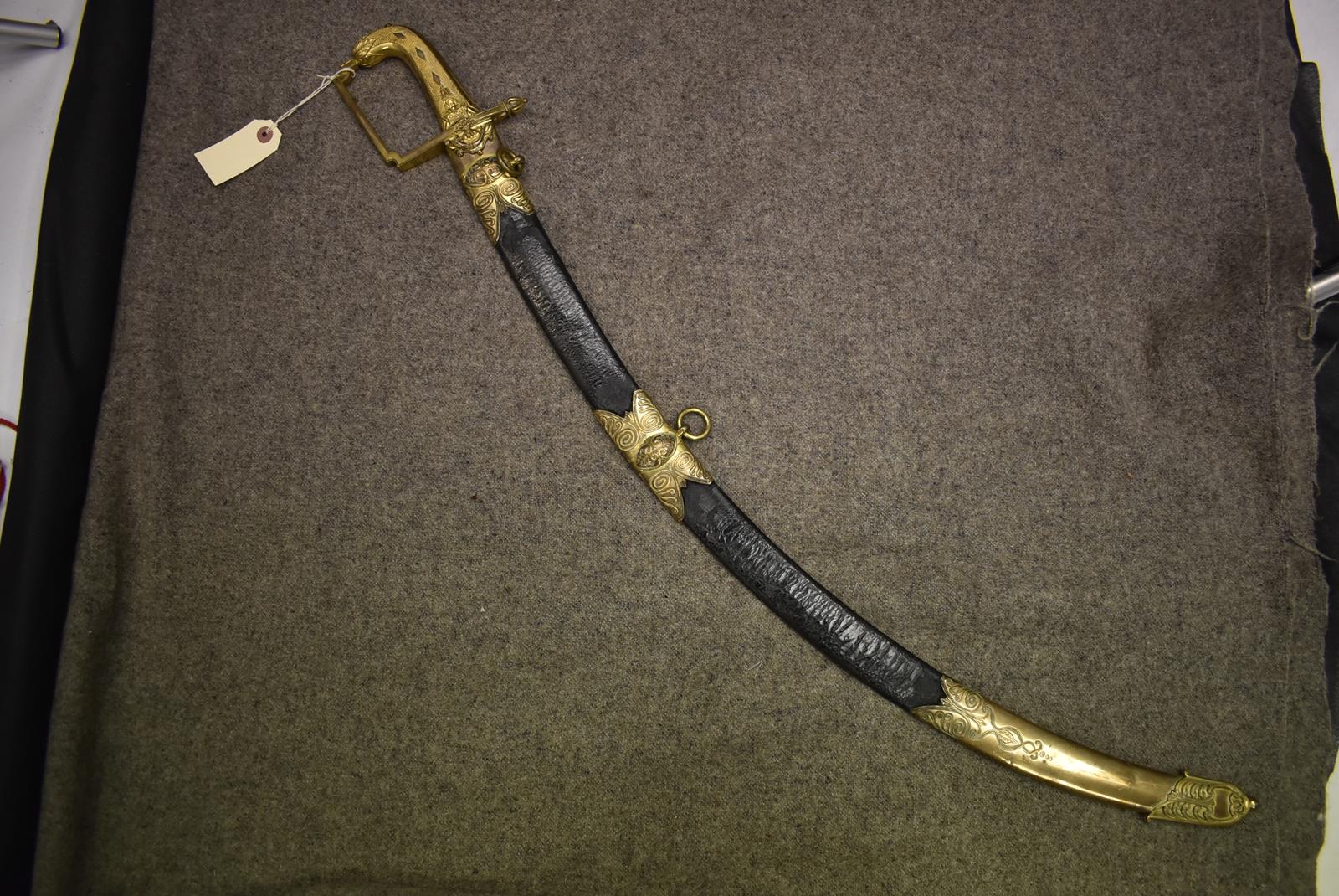 A GEORGIAN IRISH MILITIA PRESENTATION SABRE BY PROSSER, 80cm curved blade frost etched and decorated - Image 16 of 17