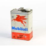 Ölkanne "Mobiloil", USA, 26 cm, Blech, LM, 50er Jahre, Ölreste an ÖffnungOil Can "Mobiloil", USA,