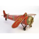 Beekers, Keksdosenflugzeug, 78 cm, Blech, mit Originalpropeller, Z 2+Beekers, Bisquit Box Plane,