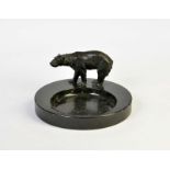 Bronze, Aschenbecher mit Bär, Germany VK, 23 cmBronze, Ashtray with Bear, Germany pw