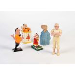 5 Werbefiguren ET, HB, Air India u.a., 11-17 cm, Kst, Z 1-25 Advertising Figures ET, HB, Air India