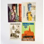 4 Plakate "Henschel Automobil", "Dunlop", "Hanomag" + "Wanderer", DIN A 4, sehr guter Zustand4