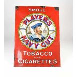 Emailleschild "Player's Navy Cut + Tobacco and Cigarettes", 56x76 cm, LM, einige Abplatzer, Z 2-
