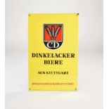 Emailleschild "Dinkelacker Bier", 31x48 cm, abgekantet, Boos & Hahn Ortenberg-Baden, Z 1Enamel