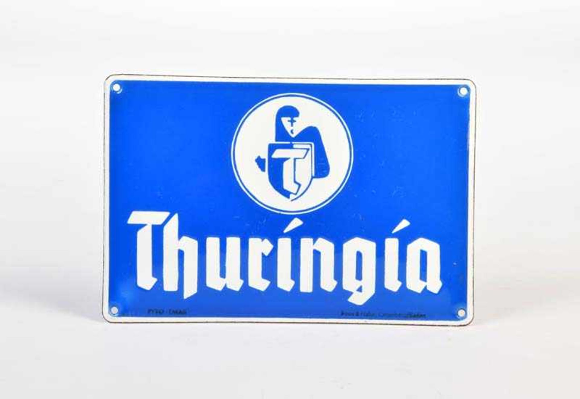 Emailleschild "Thuringia", 12x18 cm, Boos & Hahn, Z 1Enamel Sign "Thuringia", Boos & Hahn, C 1