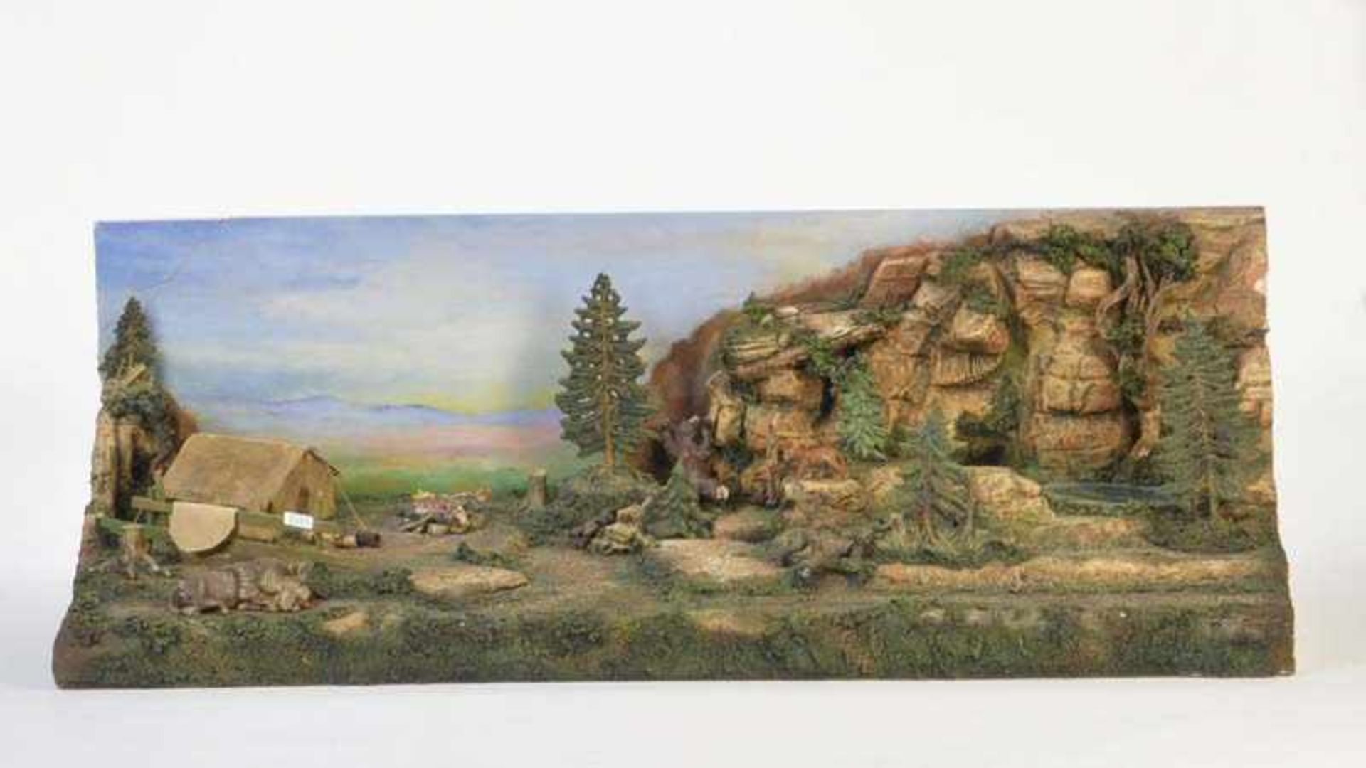 Figuren Kobold, Western Diorama, 95x36 cm, sehr dekorativ, Z 1-Figuren Kobold, Western Diorama, very