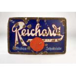 Emailleschild "Reichards Kakao Schokolade", 40x63 cm, LM, RS, bitte besichtigen, Z 4Enamel Sign "