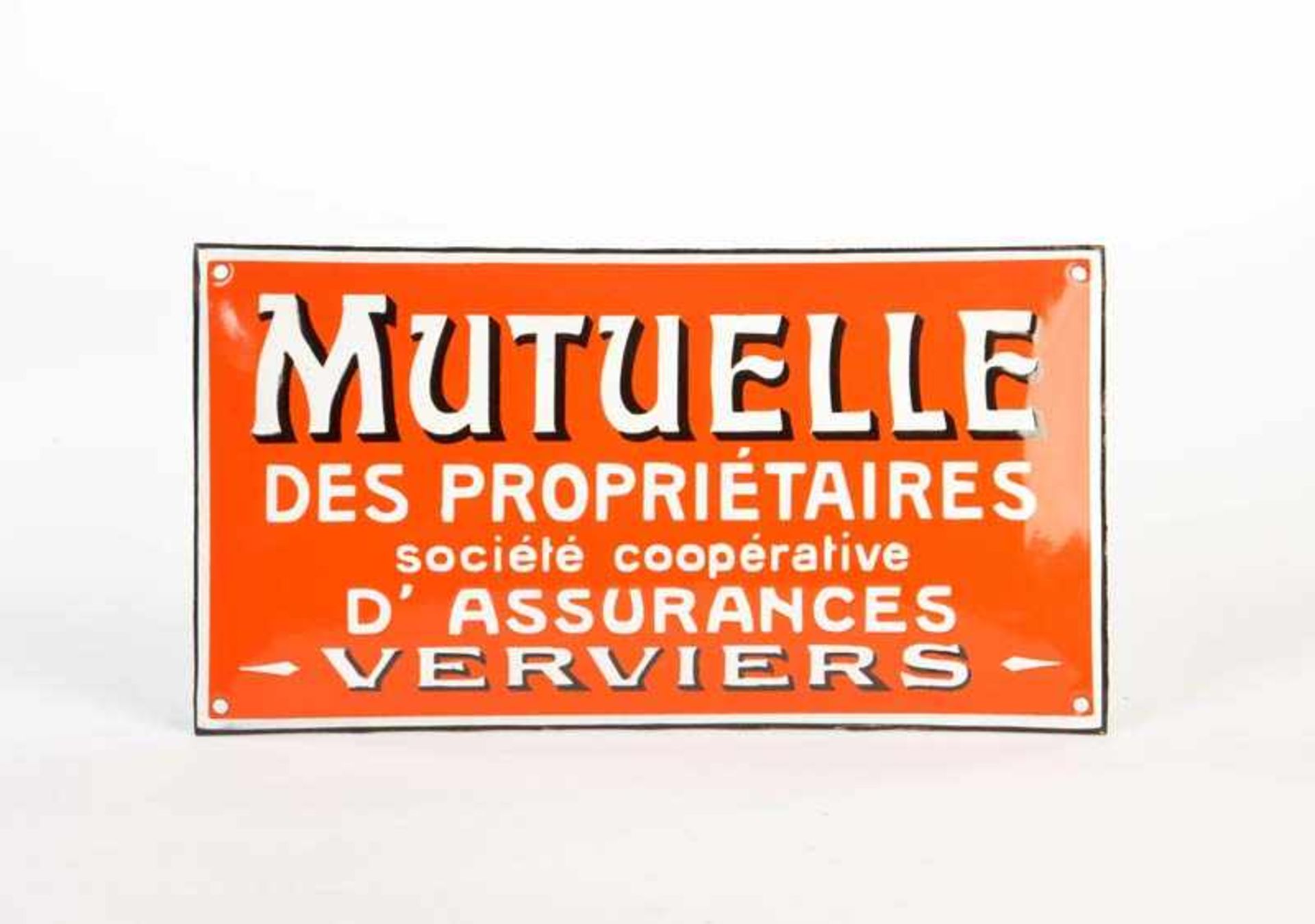 Emailleschild "Mutuelle", 18x30 cm, Z 1Enamel Sign "Mutuelle", C 1