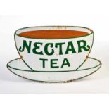 Emailleschild "Nectar Tea", England, 32x54 cm, RS an den Rändern, bitte besichtigen, Z 3Enamel