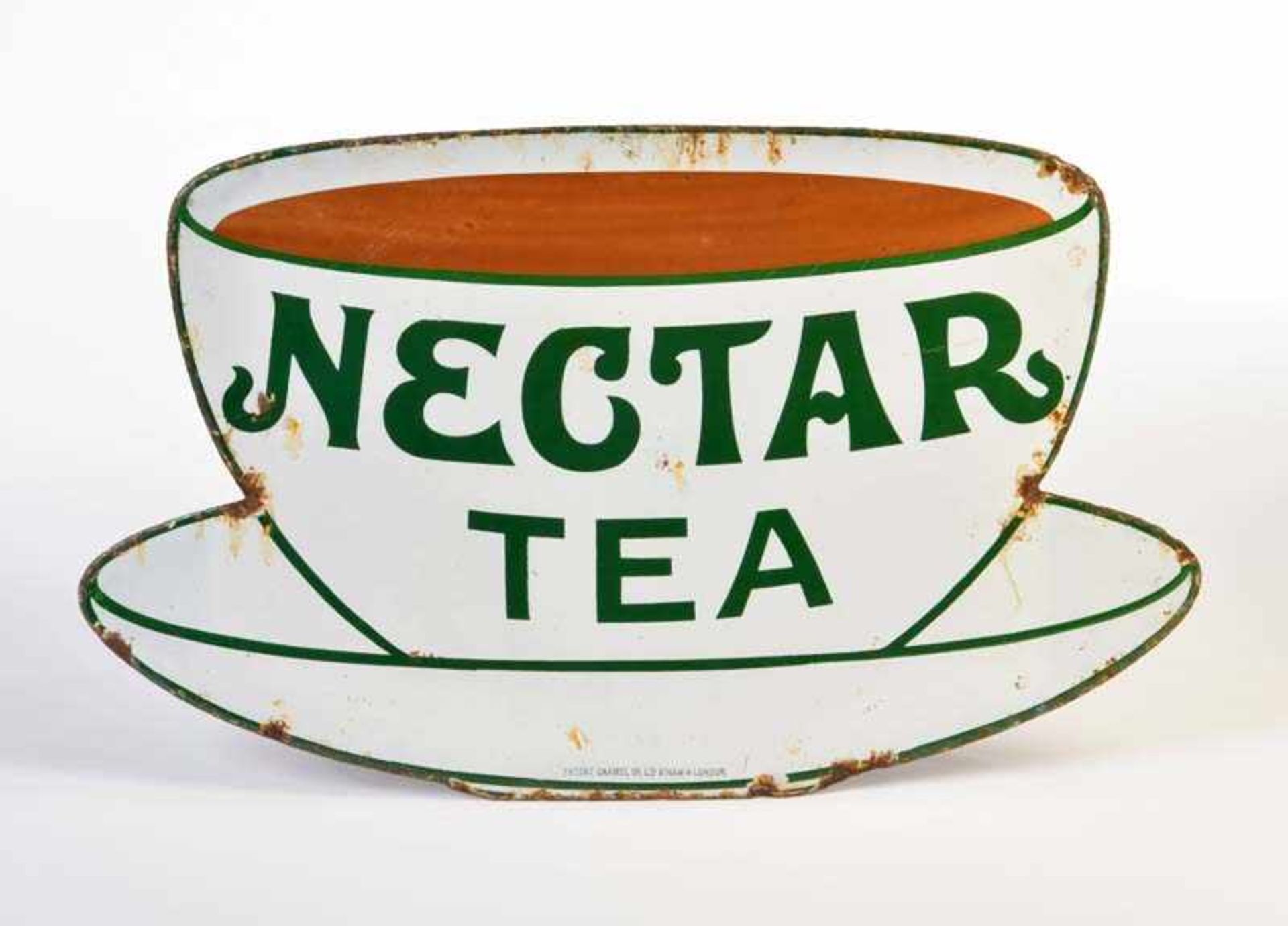 Emailleschild "Nectar Tea", England, 32x54 cm, RS an den Rändern, bitte besichtigen, Z 3Enamel