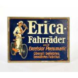 Blechschild "Erica Fahrräder", 30,5x42 cm, min. LM, Union Werke Redebeul Dresden, Z 2Tin Plate
