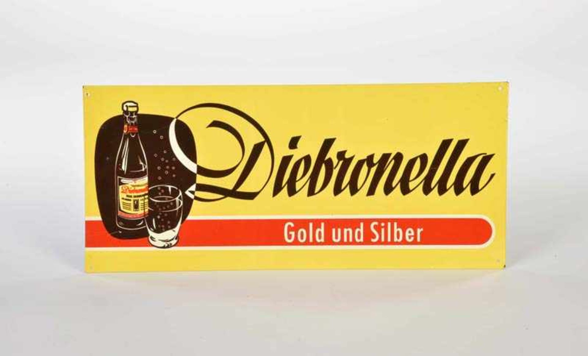 Blechschild "Diebronella Gold und Silber", 20x45 cm, Z 1-Tin Plate Sign "Diebronella Gold und