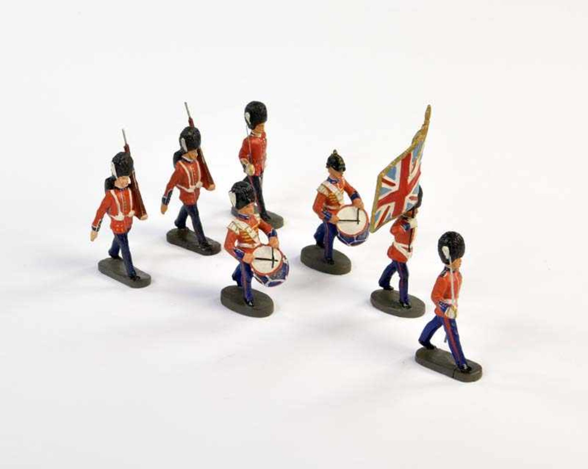 Elastolin, 7 englische Soldaten, Germany VK, 7,5 cm, Masse, Z 1Elastolin, 7 english Soldiers,