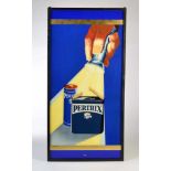 Glaswerbeschild "Pertrix", 60x120 cm, 30er Jahre, mit Holzrahmen, kein VersandAdvertising Sign out