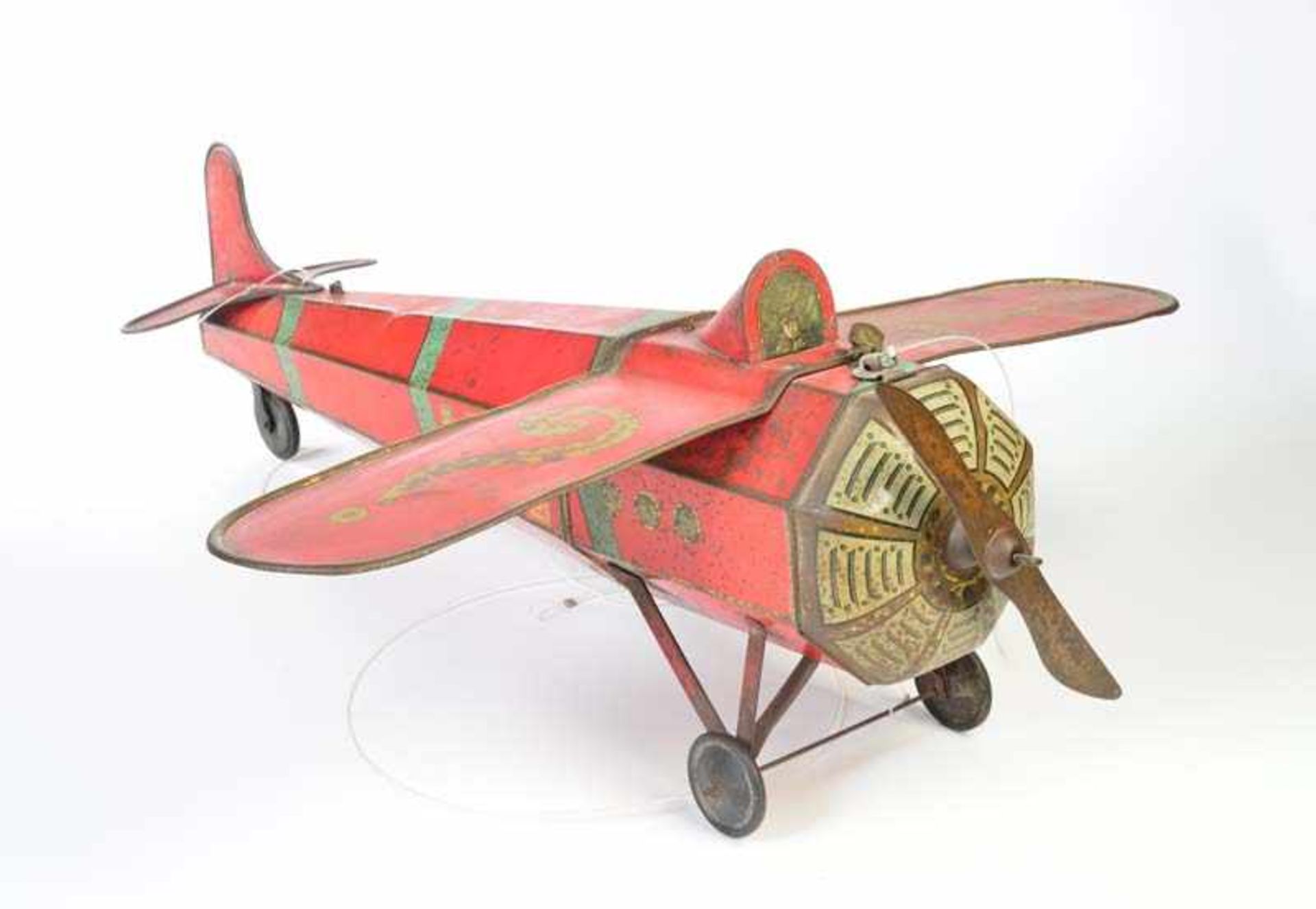Keksdose Flugzeug, 80 cm, altersbedingte LMBiscuit Box Plane, paint d. due to age