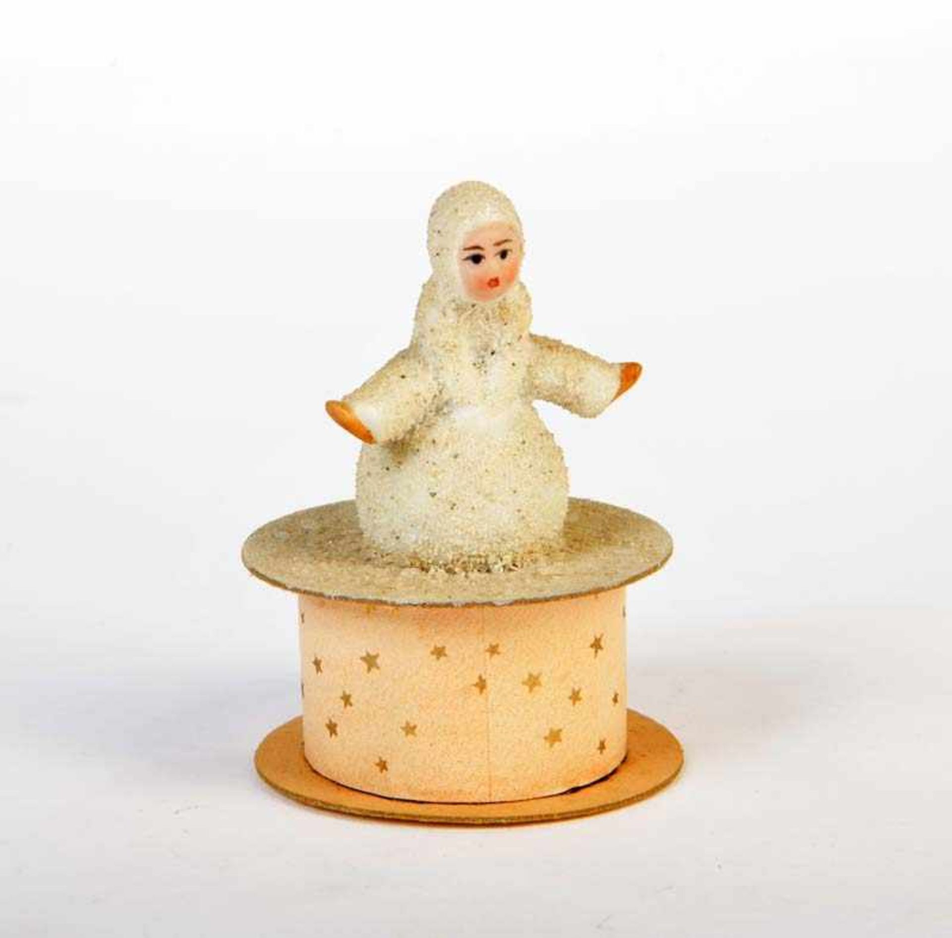 Hertwig, Schneekind auf Füllbehälter, Germany VK, 8 cm, Pappmachee + GemBw, Z 1Hertwig, Snow Child