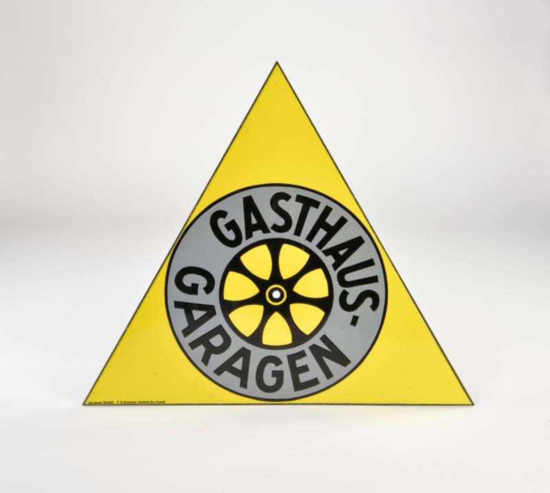 Emailleschild "Gasthaus Garagen", 45x52 cm, Z 1Enamel Sign "Gasthaus Garagen", C 1