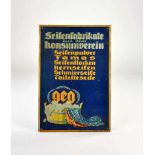 Blechschild "Seifenfabrikate geg" 32x46,5 cm, LM, Z 3Tin Plate Sign "Seifenfabrikate geg", paint d.,