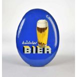 Blechschild "Kühles Bier", 43x58 cm, min. LM, gewölbt, Z 1-2Tin Plate Sign "Kühles Bier", min. paint