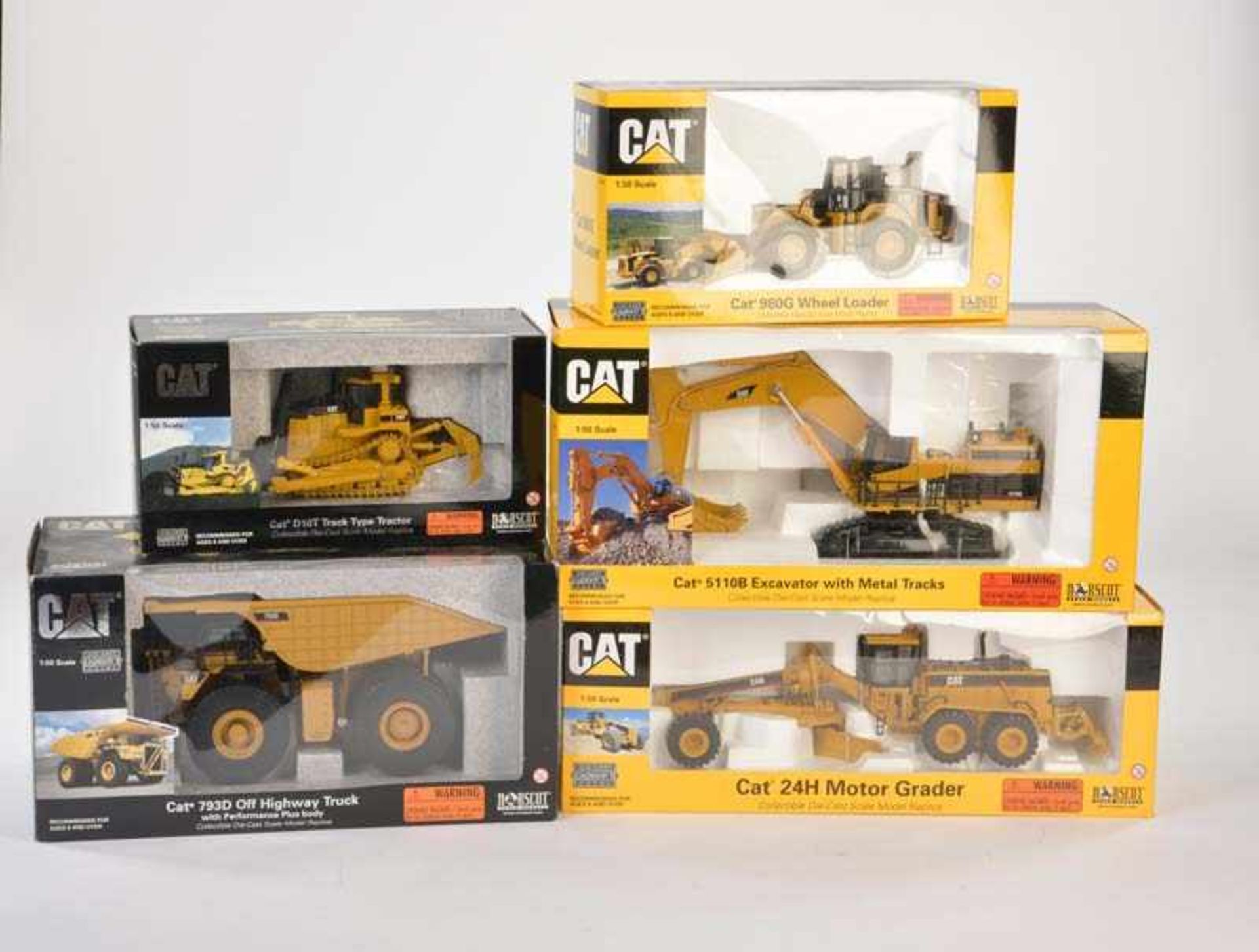 Cat, 5 Modelle, 1:50, Druckguss, Okt Z 1/1-, Z 1Cat, 5 Model Cars, 1:50, diecast, box C 1/1-, C 1