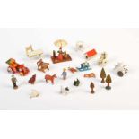 Erzgebirge, Verkaufsstand, Schlitten u.a., Germany VK, Miniaturen, Holz, FundgrubeErzgebirge, Sledge