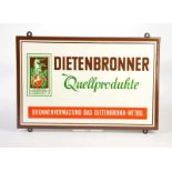 Emailleschild "Dietenbronner Quellprodukte", 38x58 cm, C. Robert Dold, Offenburg i.B., abgekantet, Z