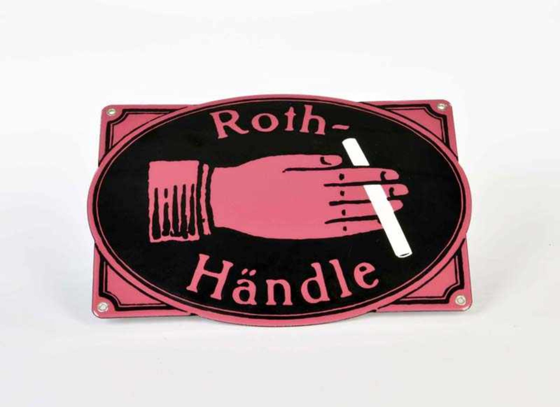 Emailleschild "Roth Händle", 34,5x26,5 cm, mit original Umverpackung, Z 1Enamel Sign "Roth