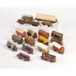 Märklin, 18 Freight Wagons, Germany, gauge H0, tin, min. paint d., series 300, mostly very good