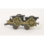 Bing, Wagon with Cannons, Germany pw, gauge 0, tin, paint d. due to age, C 2-Bing, Wagen mit