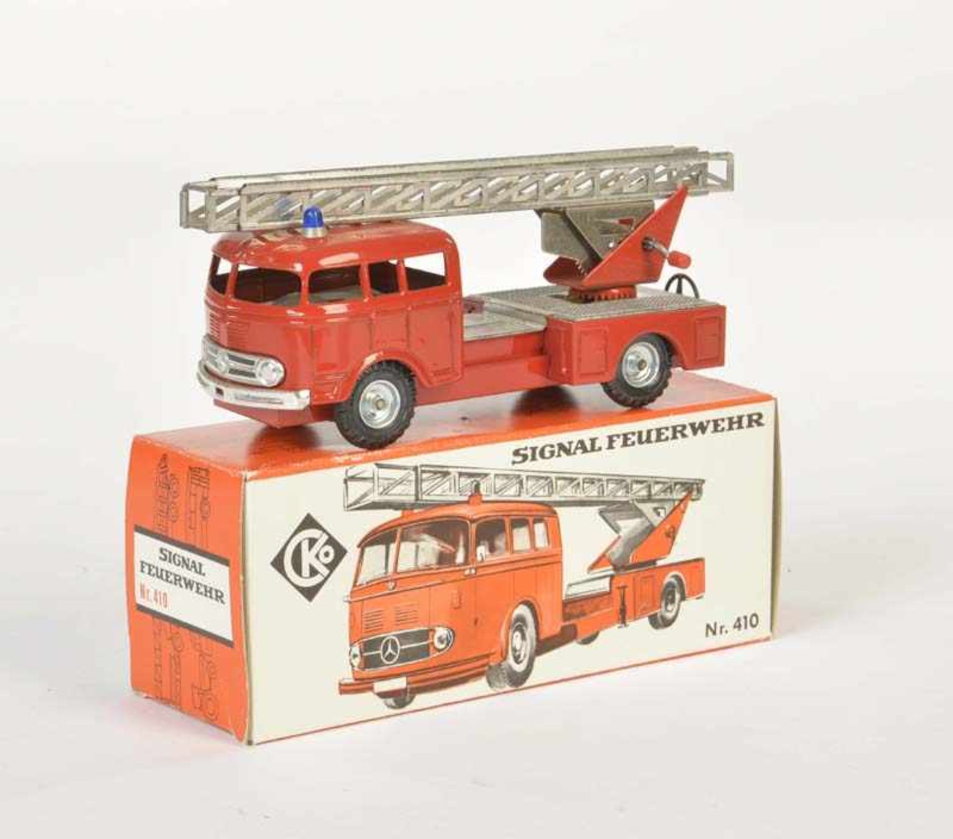 Kellermann, Fire Engine 410, W.-Germany, tin, friction ok, box C 1, C 1Kellermann, Feuerwehr 410,