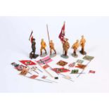 Elastolin, Bundle Figures "3. Reich" + several Flags, Germany pw, out of composite + tin, treasure