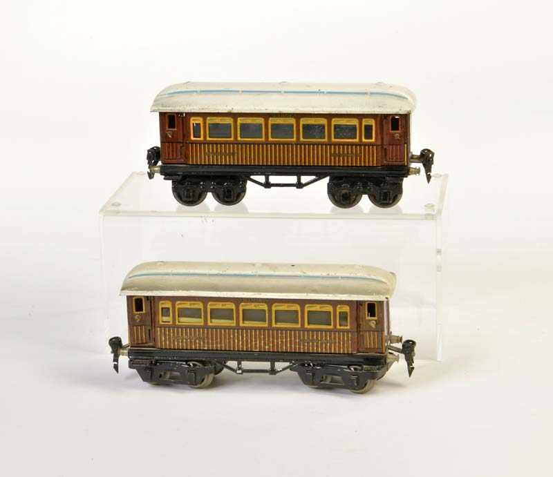 Märklin, Mitropa Dining Car + Sleeping Car with Interior Decoration 1886, 1888, Germany pw, gauge 0,