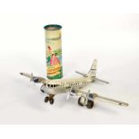 Gama, Plane Stratoclipper + Biscuit Tin Can, W.-Germany, tin, paint d., 1 wheel loose, C 3-Gama,