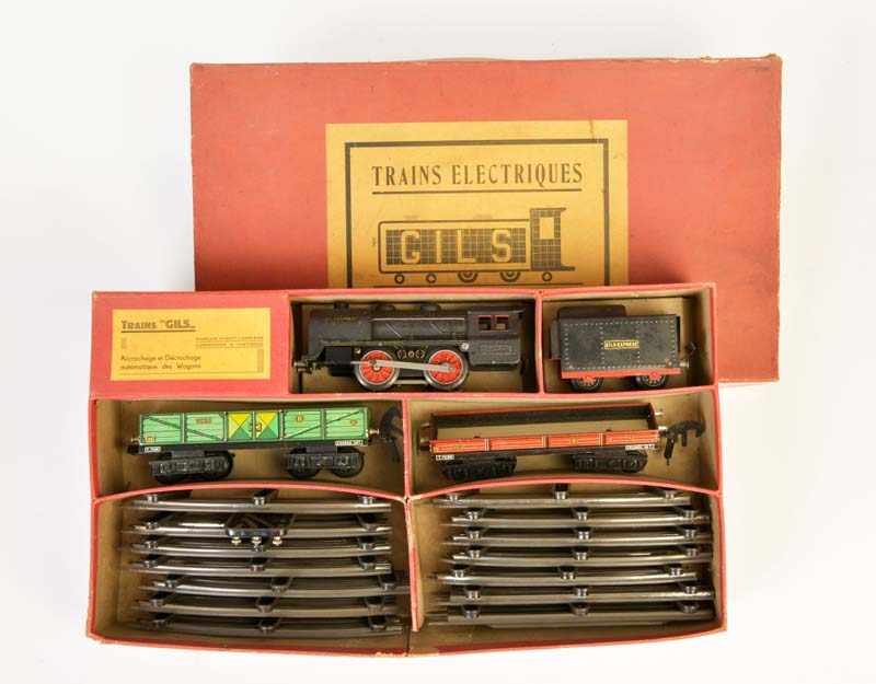 Gils, Gauge 0 Kit "Trains Electriques", Belgium, tin, min. paint d., box pasted, C 1-2Gils, Spur 0