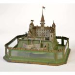 Moated Castle, tin, with inflow + outlet, very decorative, unicum ?, please inspectWasserschloss,