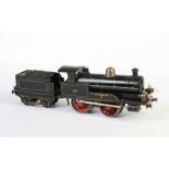 Märklin, Loco "Queen Mary" with Tender, Germany pw, gauge 1, tin, paint d. due to old age, C
