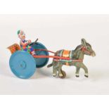 Gama, Donkey Carriage with Clown No 234, US Z. Germany, tin, cw ok, C 1Gama, Eselskutsche mit