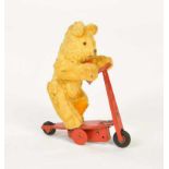 Bear on Scooter, US Z Germany, tin + fabric, cw ok, C 1-Bär auf Roller, US Z. Germany, 18 cm,