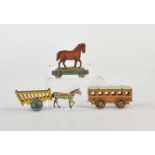 3 Penny Toys, Germany pw, 2x tin + 1x wood, min. paint d., C 2+/33 Penny Toys, Germany VK, 2x