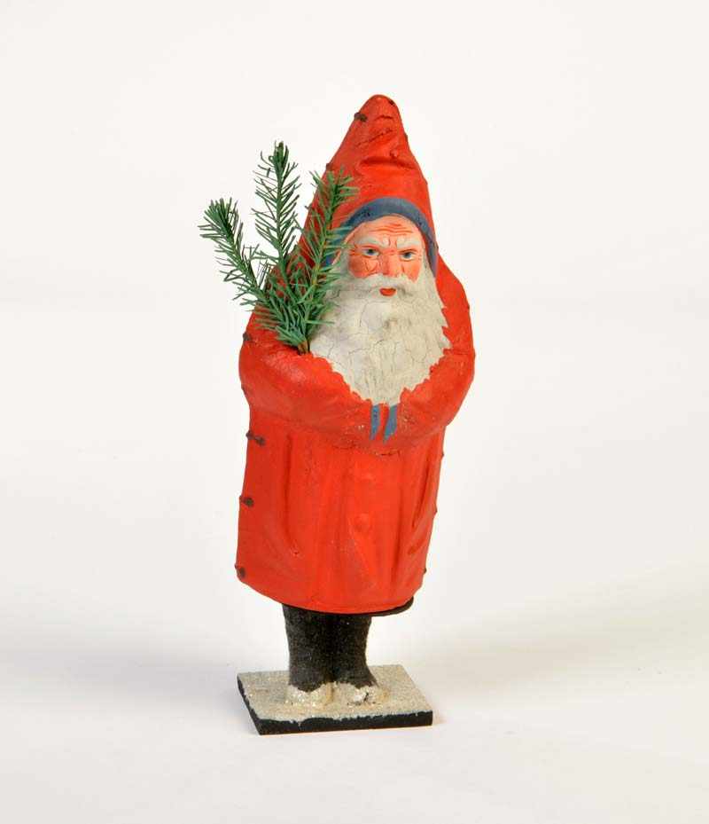 Erzgebirge, Santa Claus Candy Container, Germany pw, paper machee + wood, min. paint d., otherwise